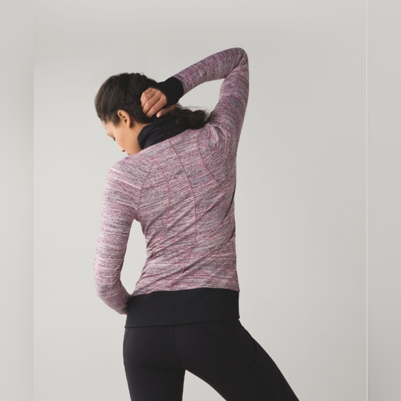 Lululemon Runderful 1/2 Zip Space Dye Camo Berry Jacket size 8 - Picture 5 of 16